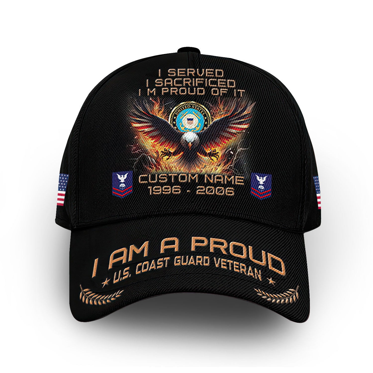 Premium Custom USCG Cap VPVC010805, Gifts For Coast Guard Veteran, Best Gifts On Father's Day, Armed Forces Day, Independence Day, Veterans Day.