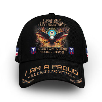 Premium Custom USCG Cap VPVC010805, Gifts For Coast Guard Veteran, Best Gifts On Father's Day, Armed Forces Day, Independence Day, Veterans Day.