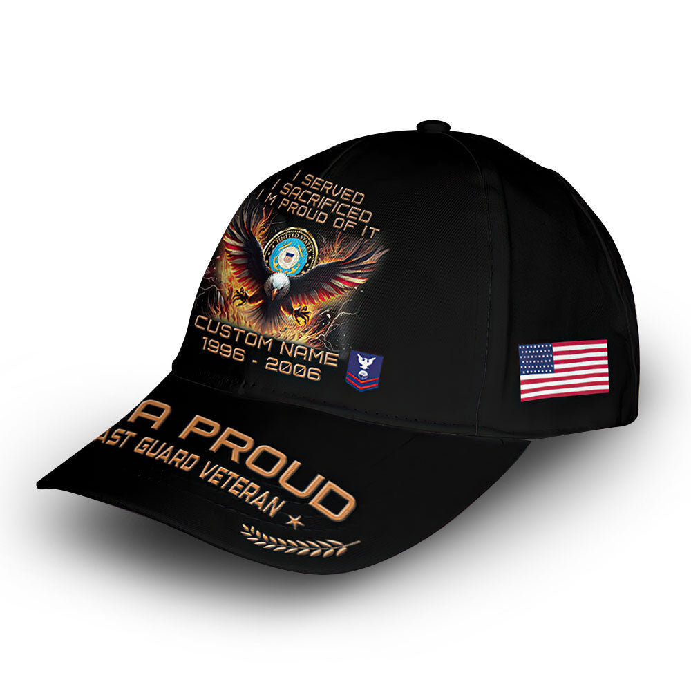 Premium Custom USCG Cap VPVC010805, Gifts For Coast Guard Veteran, Best Gifts On Father's Day, Armed Forces Day, Independence Day, Veterans Day.