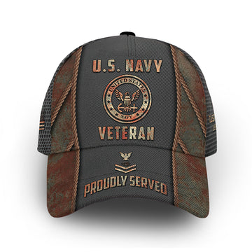 Premium Custom US Navy Cap VPVC010902, Gifts For Navy Veteran, Best Gifts On Father's Day, Armed Forces Day, Independence Day, Veterans Day.