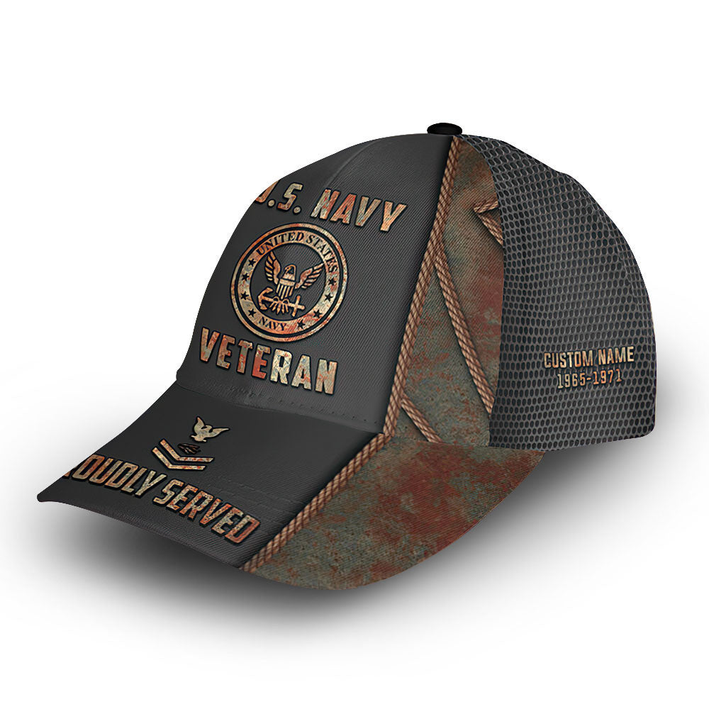 Premium Custom US Navy Cap VPVC010902, Gifts For Navy Veteran, Best Gifts On Father's Day, Armed Forces Day, Independence Day, Veterans Day.