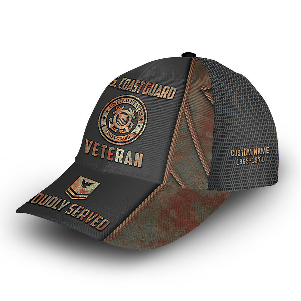Premium Custom USCG Cap VPVC010905, Gifts For Coast Guard Veteran, Best Gifts On Father's Day, Armed Forces Day, Independence Day, Veterans Day.