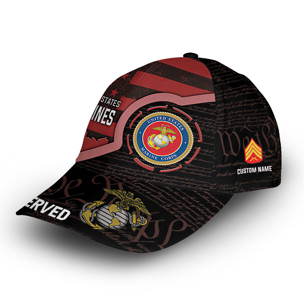 Premium Custom USMC Cap VPVC011003, Gifts For Marine Veteran, Gifts For Dad, For Husband, Best Gifts On Father's Day, Armed Forces Day, Independence Day, Veterans Day.
