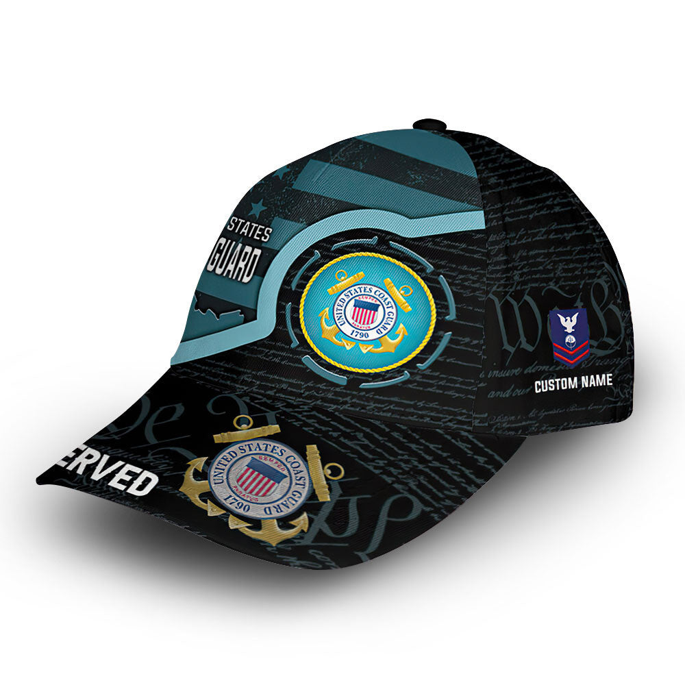 Premium Custom USCG Cap VPVC011005, Gifts For Coast Guard Veteran, Gifts For Dad, For Husband, Best Gifts On Father's Day, Armed Forces Day, Independence Day, Veterans Day.
