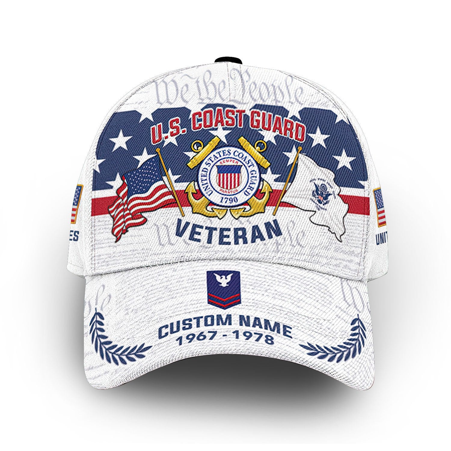 Premium Custom USCG Cap VPVC011305, Gifts For Coast Guard Veteran, Gifts For Dad, For Husband, Best Gifts On Father's Day, Armed Forces Day, Independence Day, Veterans Day.