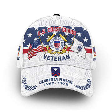 Premium Custom USCG Cap VPVC011305, Gifts For Coast Guard Veteran, Gifts For Dad, For Husband, Best Gifts On Father's Day, Armed Forces Day, Independence Day, Veterans Day.