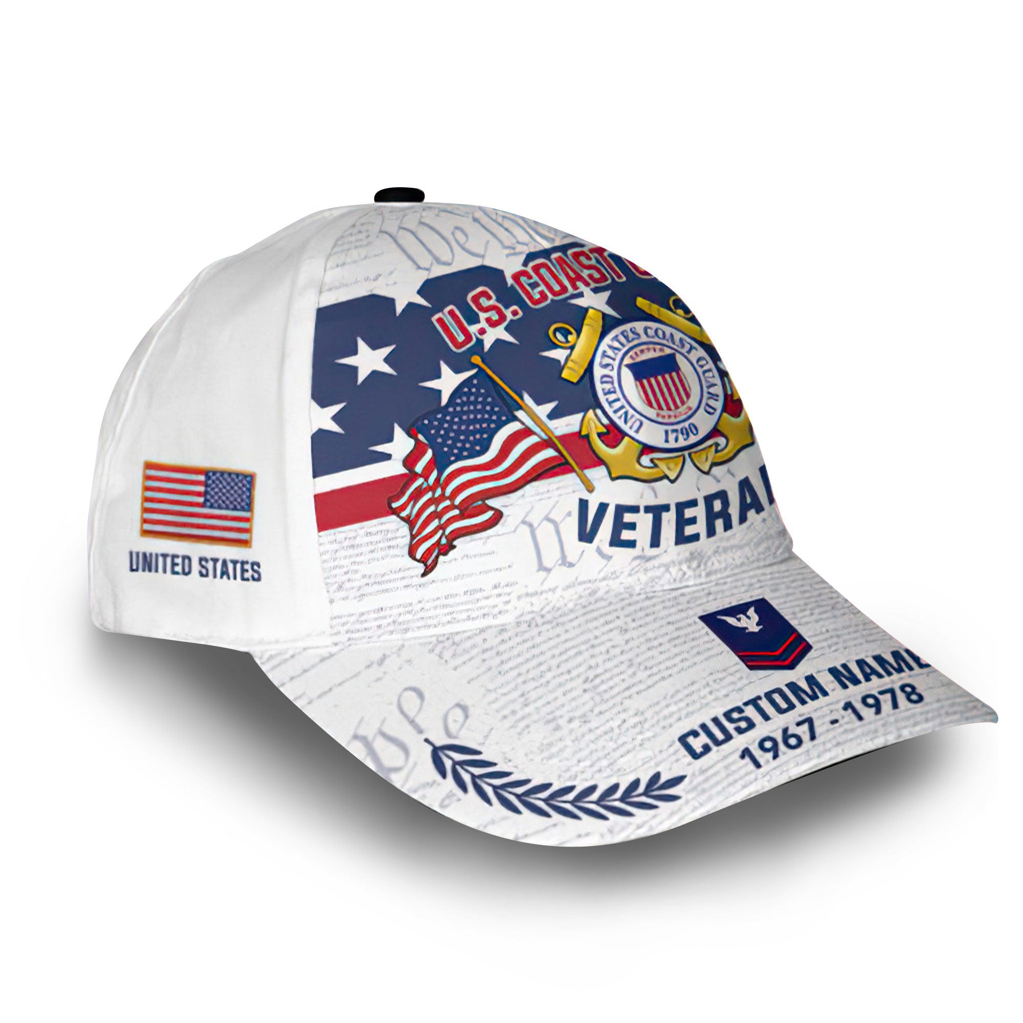 Premium Custom USCG Cap VPVC011305, Gifts For Coast Guard Veteran, Gifts For Dad, For Husband, Best Gifts On Father's Day, Armed Forces Day, Independence Day, Veterans Day.