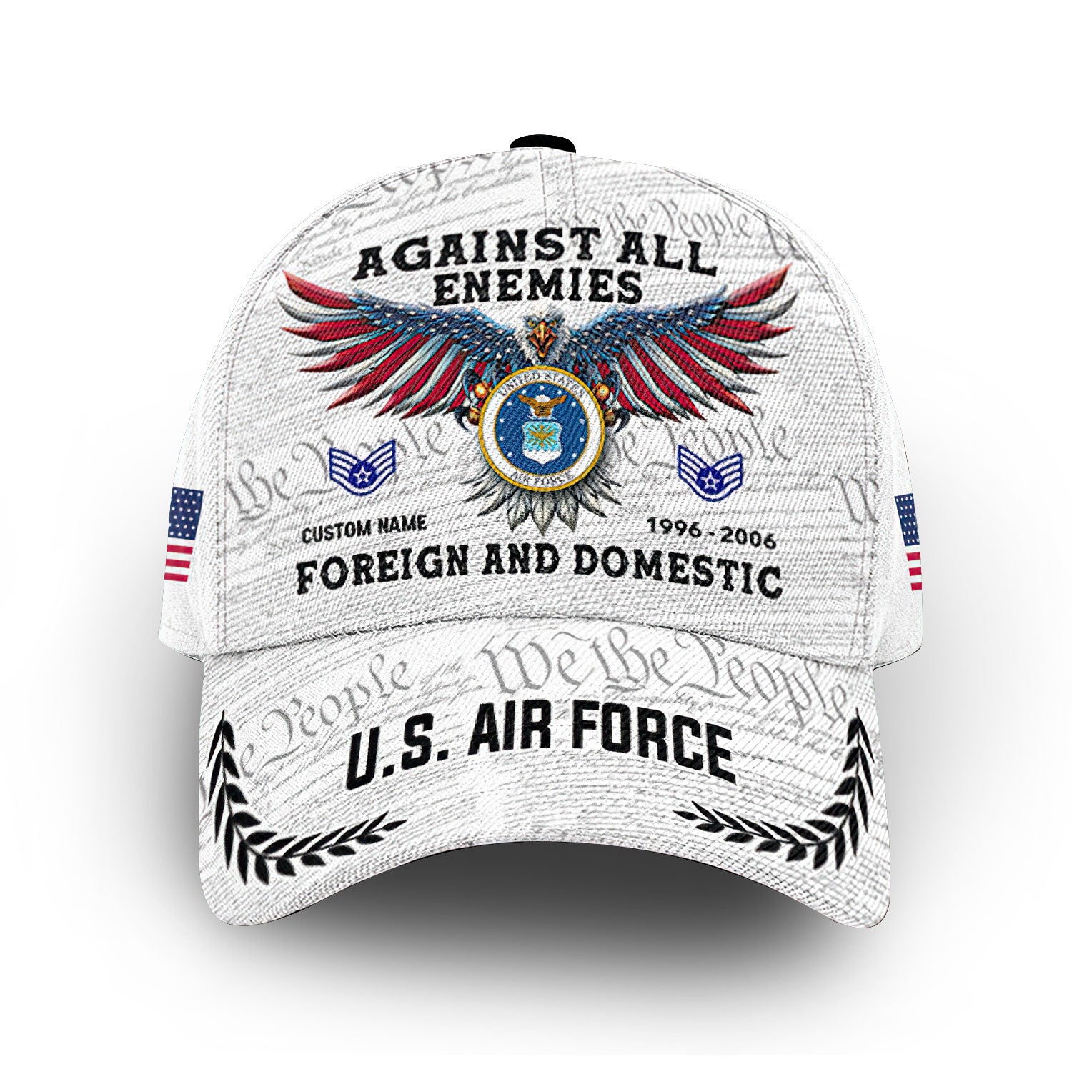 Unique Custom Name, Rank, Year, USAF Cap VPVC011404, Gifts For Air Force Veteran, Gifts For Dad, For Husband, Best Gifts On Father's Day, Independence Day, Veterans Day.