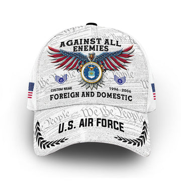 Unique Custom Name, Rank, Year, USAF Cap VPVC011404, Gifts For Air Force Veteran, Gifts For Dad, For Husband, Best Gifts On Father's Day, Independence Day, Veterans Day.