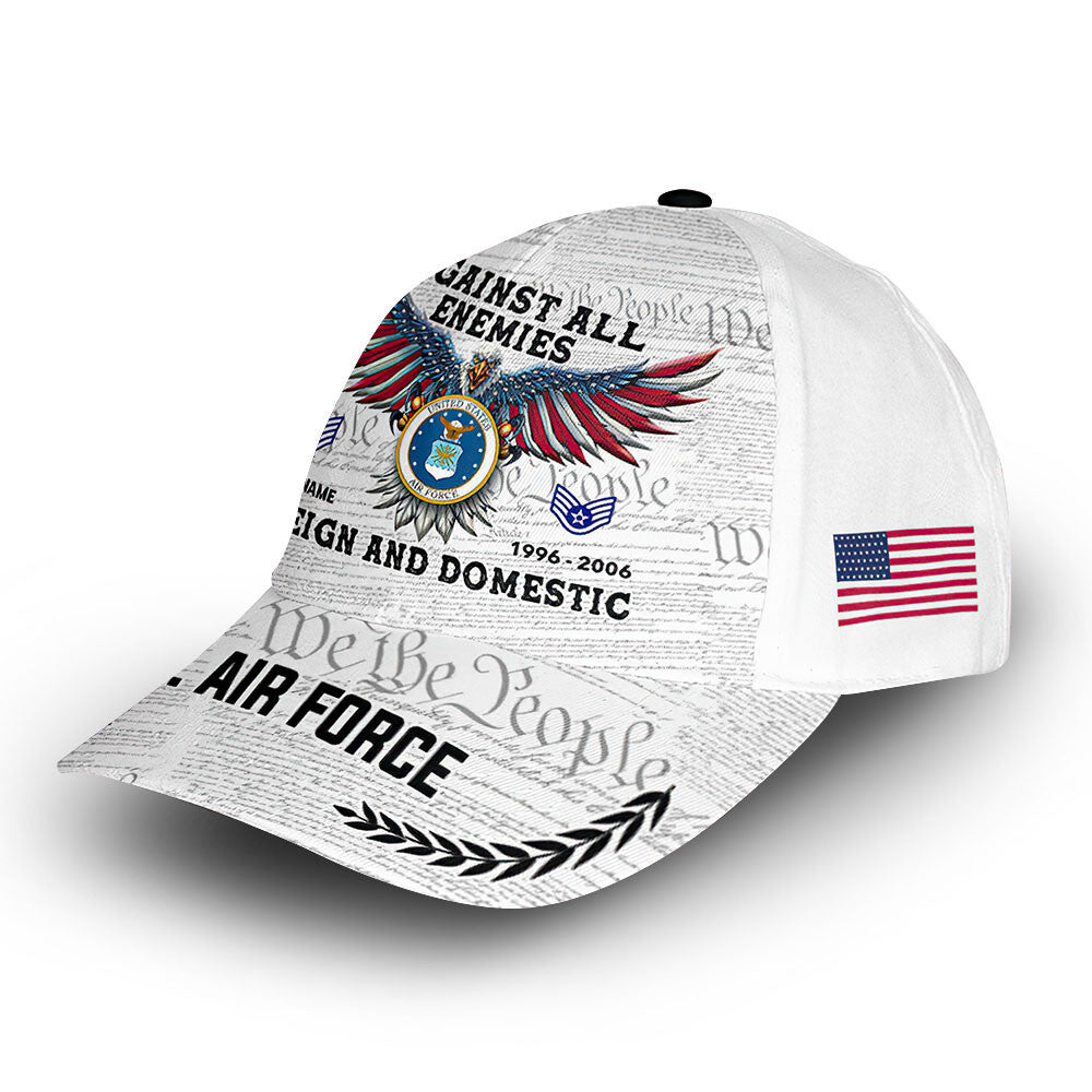 Unique Custom Name, Rank, Year, USAF Cap VPVC011404, Gifts For Air Force Veteran, Gifts For Dad, For Husband, Best Gifts On Father's Day, Independence Day, Veterans Day.