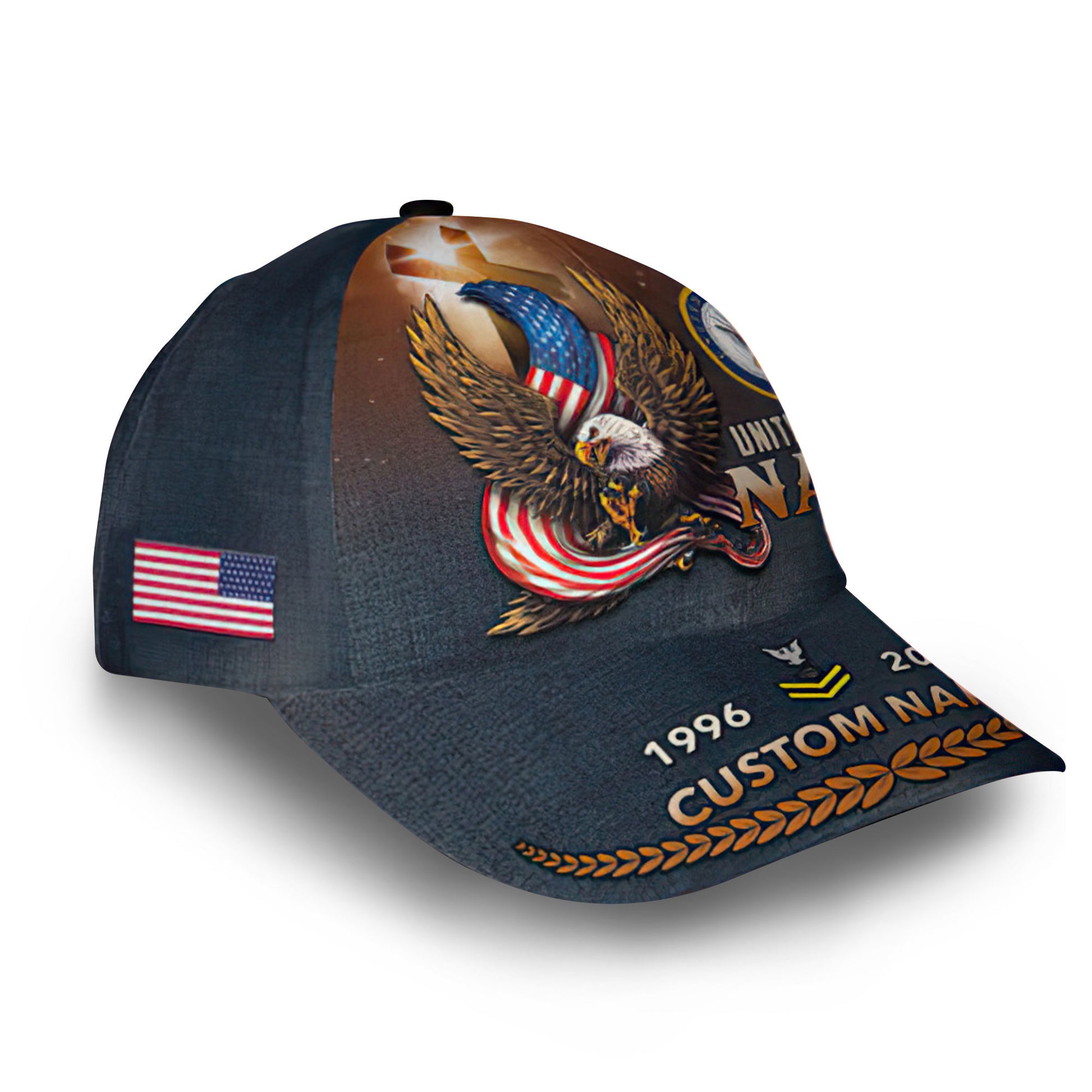 Unique Custom Name, Rank, Year, US Navy Cap VPVC011502, Gifts For Navy Veteran, Gifts For Dad, For Husband, Best Gifts On Father's Day, Independence Day, Veterans Day.