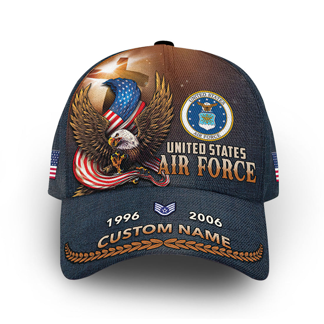 Unique Custom Name, Rank, Year, USAF Cap VPVC011504, Gifts For Air Force Veteran, Gifts For Dad, For Husband, Best Gifts On Father's Day, Independence Day, Veterans Day.