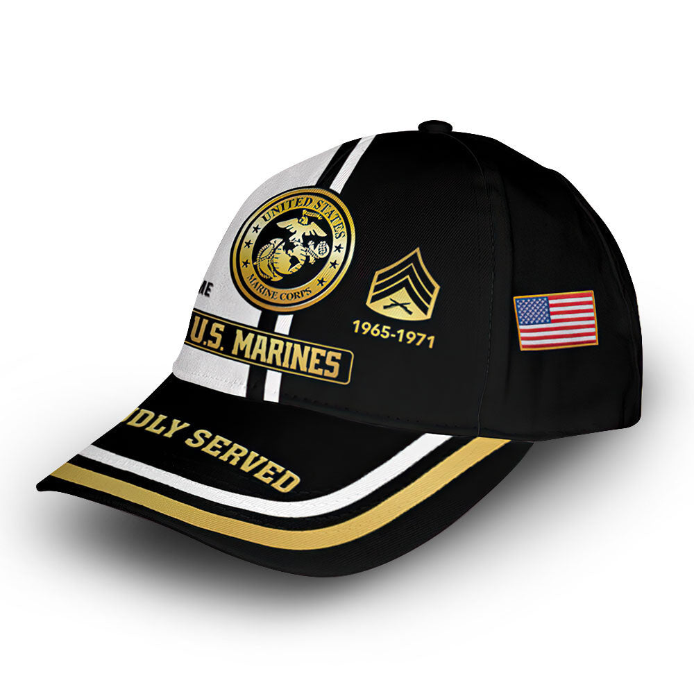 USMC Custom Cap VPVC011603, Gifts For Marine Veteran, Best Gifts On Father's Day, Armed Forces Day, Independence Day, Veterans Day.