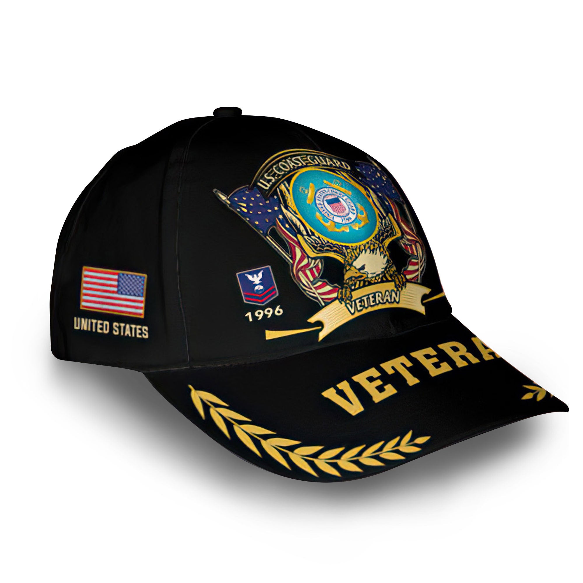 USCG Custom Cap VPVC011705, Gifts For Coast Guard Veteran, Best Gifts On Father's Day, Armed Forces Day, Independence Day, Veterans Day.