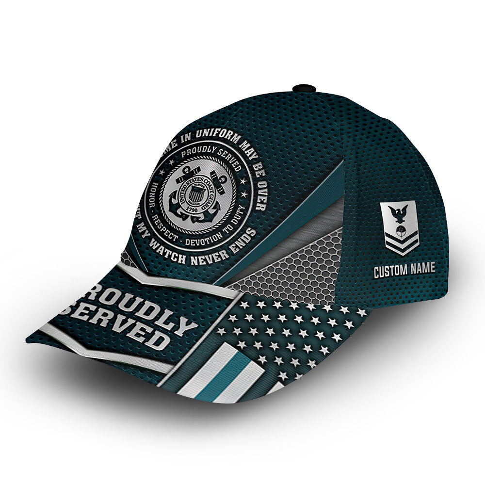 Premium Custom USCG Cap VPVC011805, Gifts For Coast Guard Veteran, Best Gifts On Father's Day, Armed Forces Day, Independence Day, Veterans Day.