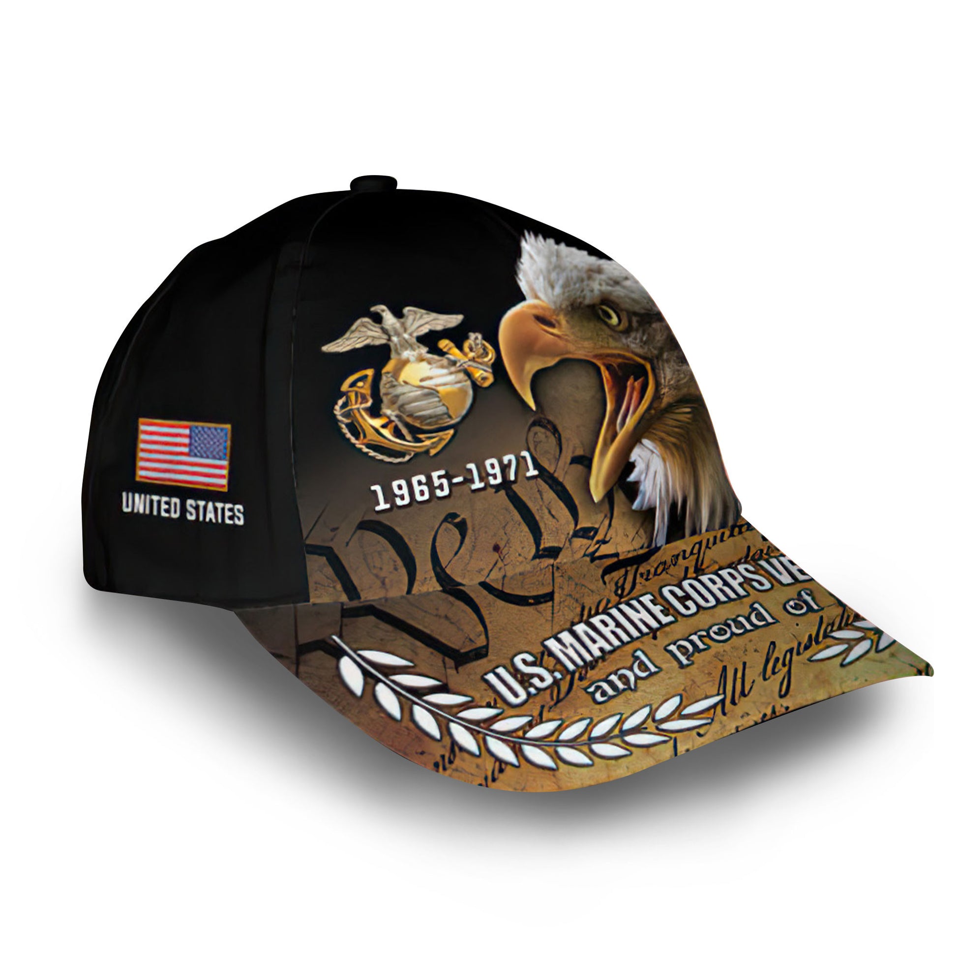Premium Custom USMC Cap VPVC011903, Gifts For Marine Veteran, Best Gifts On Father's Day, Armed Forces Day, Independence Day, Veterans Day.