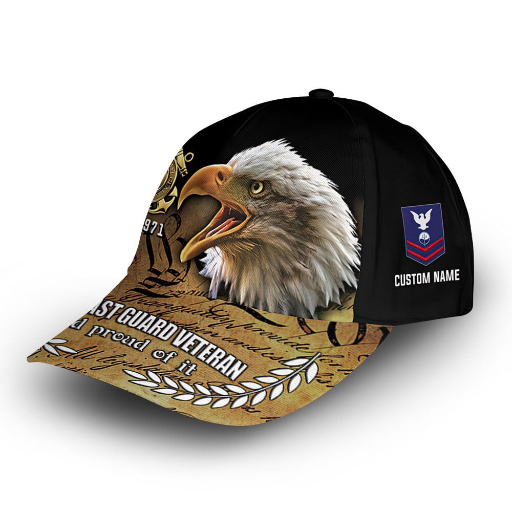 Premium Custom USCG Cap VPVC011905, Gifts For Coast Guard Veteran, Best Gifts On Father's Day, Armed Forces Day, Independence Day, Veterans Day.