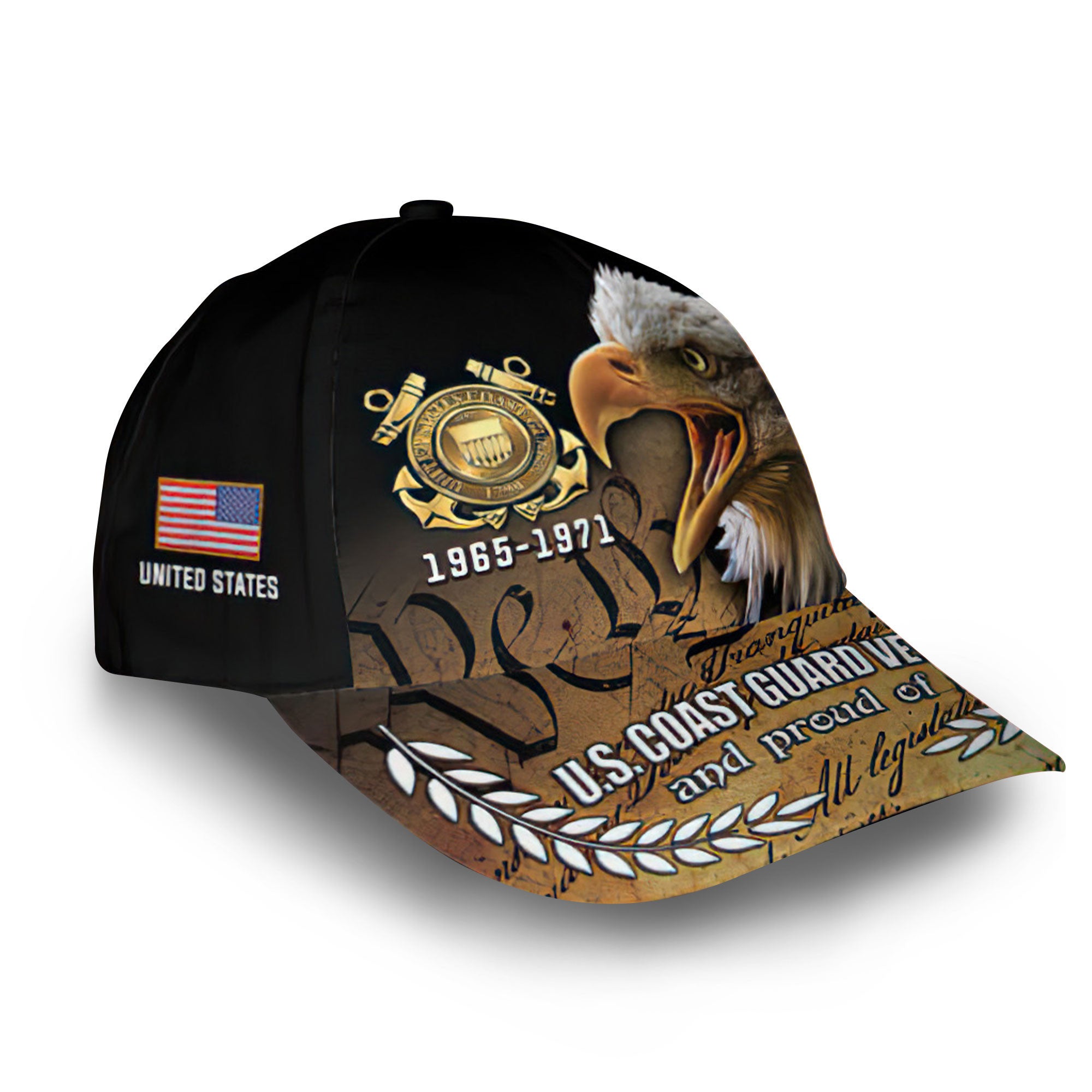 Premium Custom USCG Cap VPVC011905, Gifts For Coast Guard Veteran, Best Gifts On Father's Day, Armed Forces Day, Independence Day, Veterans Day.