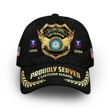 USCG Custom Cap VPVC012005, Gifts For Coast Guard Veteran, Best Gifts On Father's Day, Armed Forces Day, Independence Day, Veterans Day.