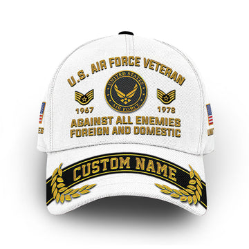Premium USAF Cap VPVC012104, Custom Name, Rank, Year, Gifts For Air Force Veteran, Best Gifts On Father's Day, Armed Forces Day, Independence Day, Veterans Day.