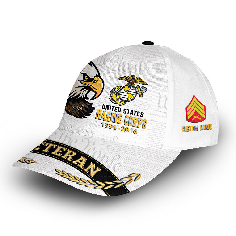 Premium Custom USMC Cap VPVC012303, Gifts For Marine Veteran, Gifts For Dad, For Husband, Best Gifts On Father's Day, Armed Forces Day, Independence Day, Veterans Day.