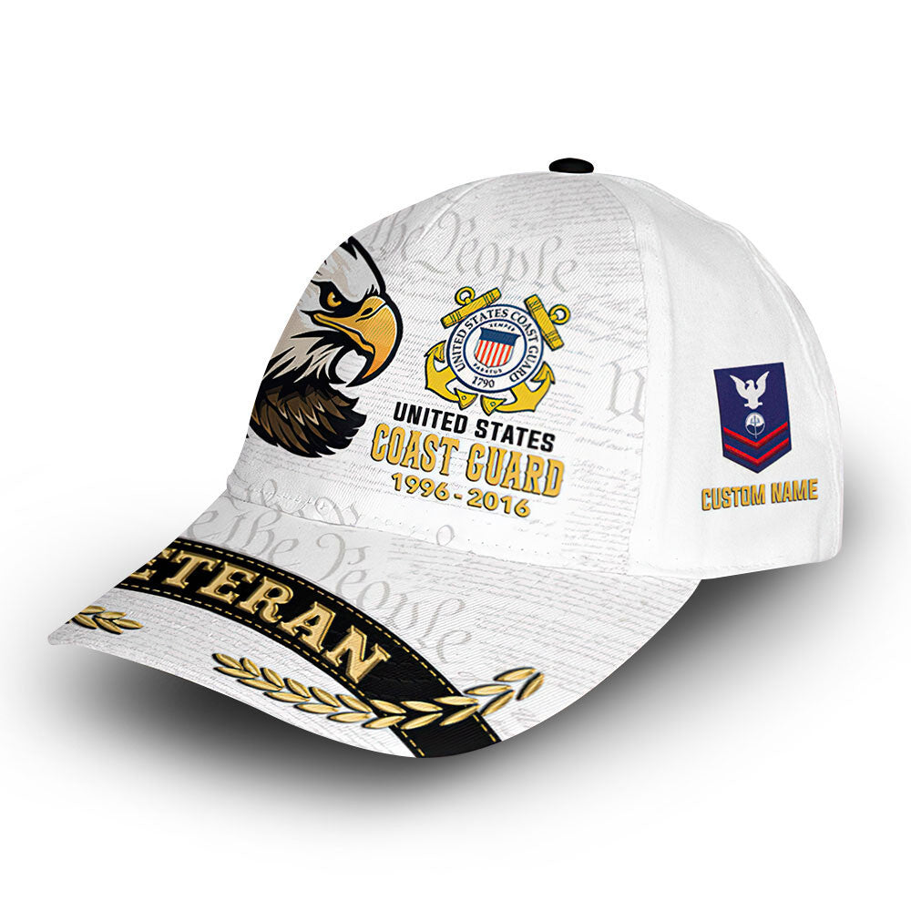 Premium Custom USCG Cap VPVC012305, Gifts For Coast Guard Veteran, Gifts For Dad, For Husband, Best Gifts On Father's Day, Armed Forces Day, Independence Day, Veterans Day.