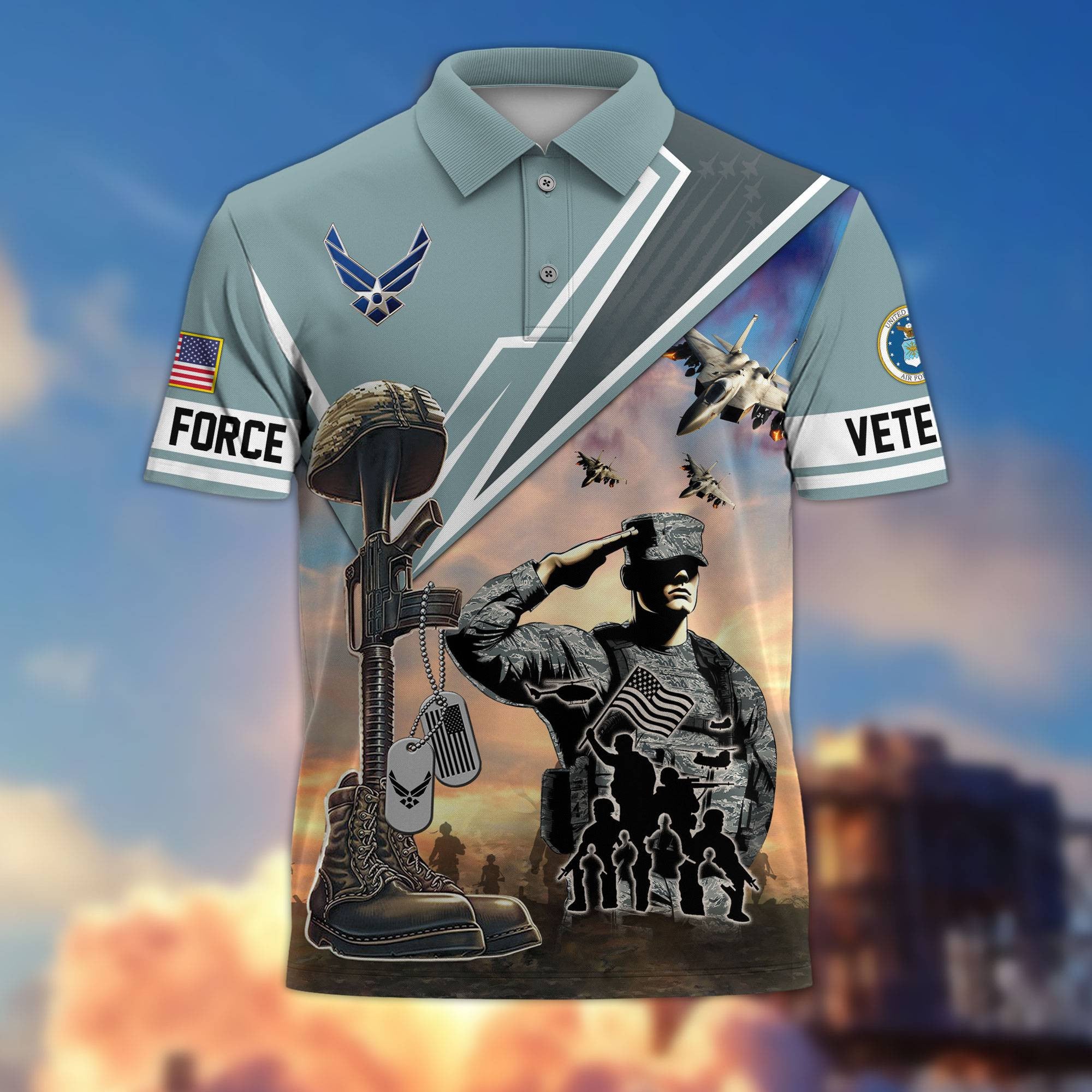 Premium US Veterans Polo Shirt BPHN060211, Gifts For US Veterans, Gifts On Father's Day, Independence Day, Armed Forces Day, Veterans Day.