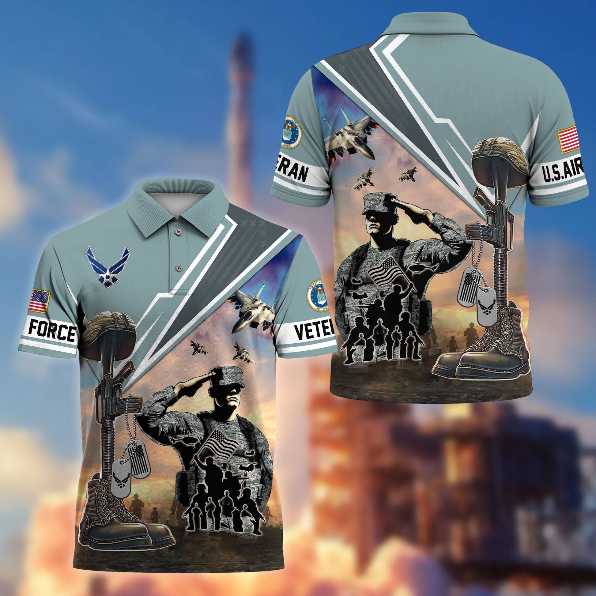 Premium US Veterans Polo Shirt BPHN060211, Gifts For US Veterans, Gifts On Father's Day, Independence Day, Armed Forces Day, Veterans Day.