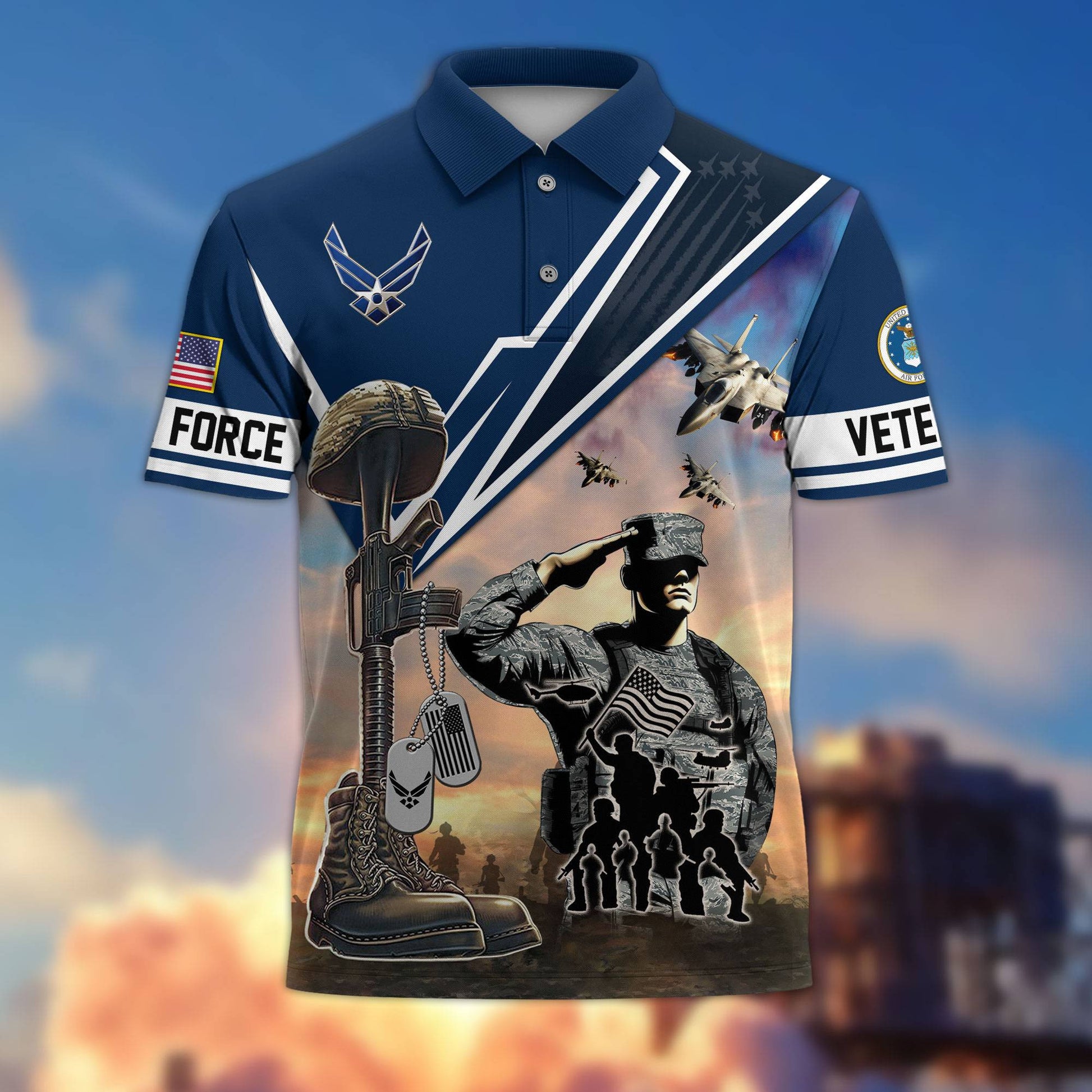 Premium US Veterans Polo Shirt BPHN060211, Gifts For US Veterans, Gifts On Father's Day, Independence Day, Armed Forces Day, Veterans Day.