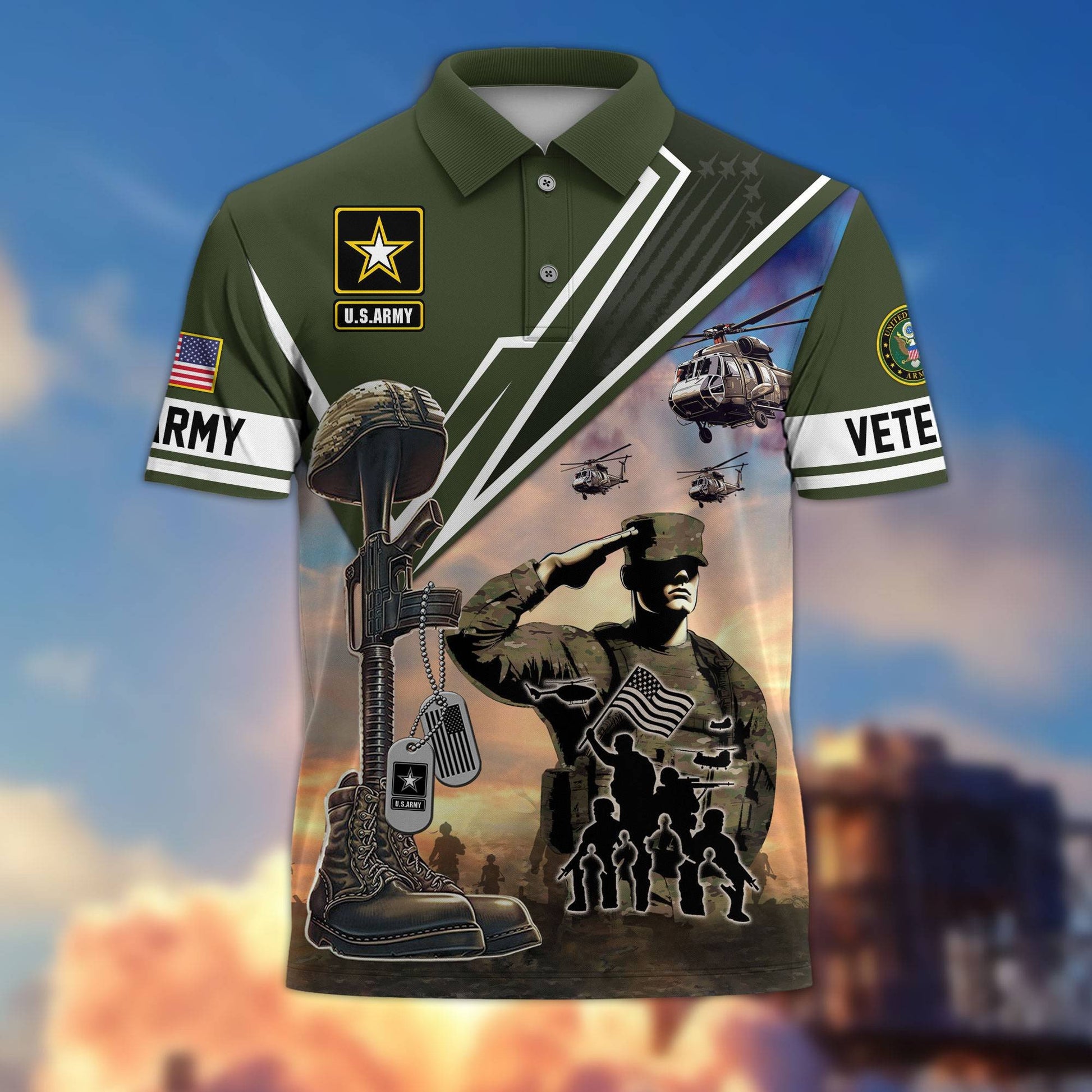 Premium US Veterans Polo Shirt BPHN060211, Gifts For US Veterans, Gifts On Father's Day, Independence Day, Armed Forces Day, Veterans Day.