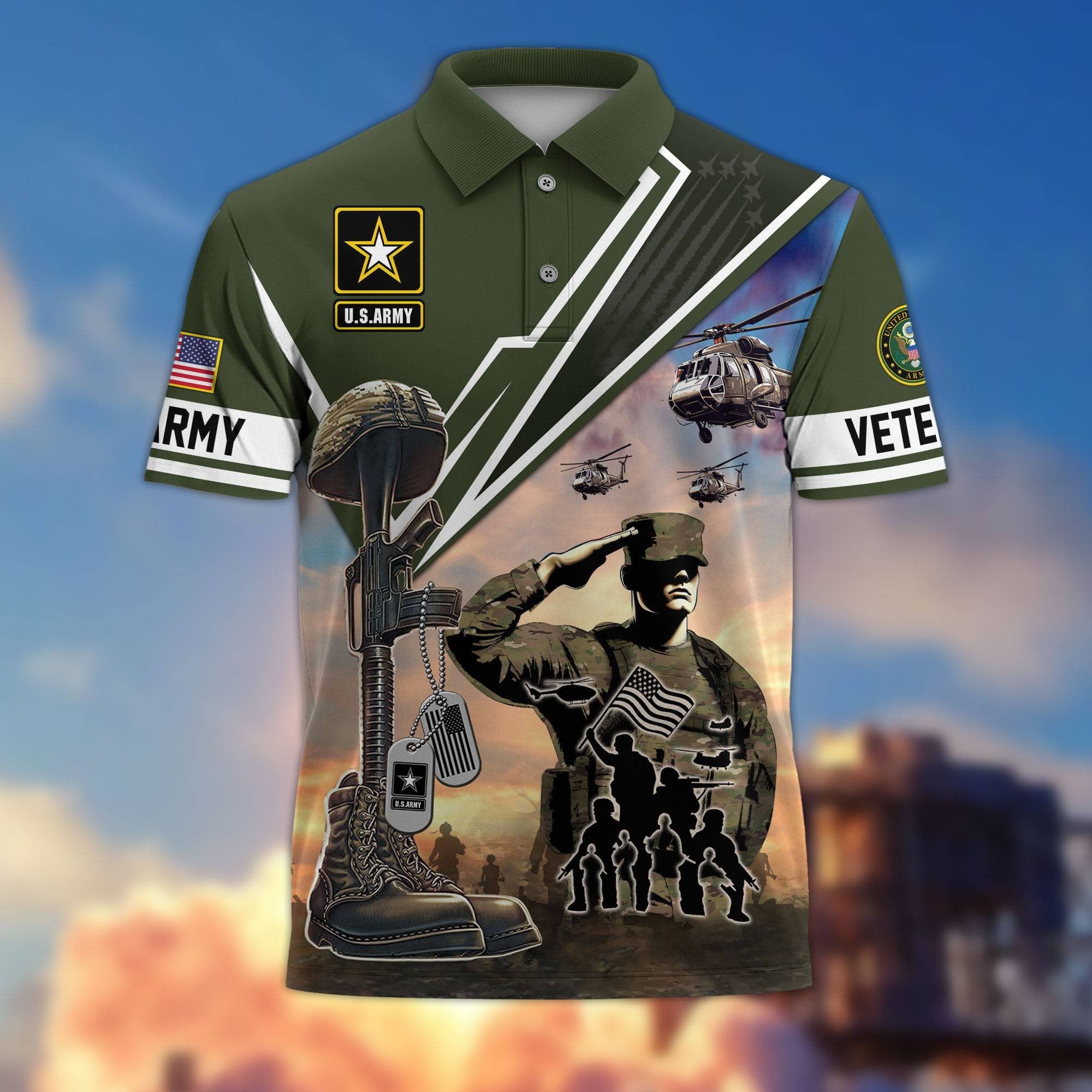Premium US Veterans Polo Shirt BPHN060211, Gifts For US Veterans, Gifts On Father's Day, Independence Day, Armed Forces Day, Veterans Day.