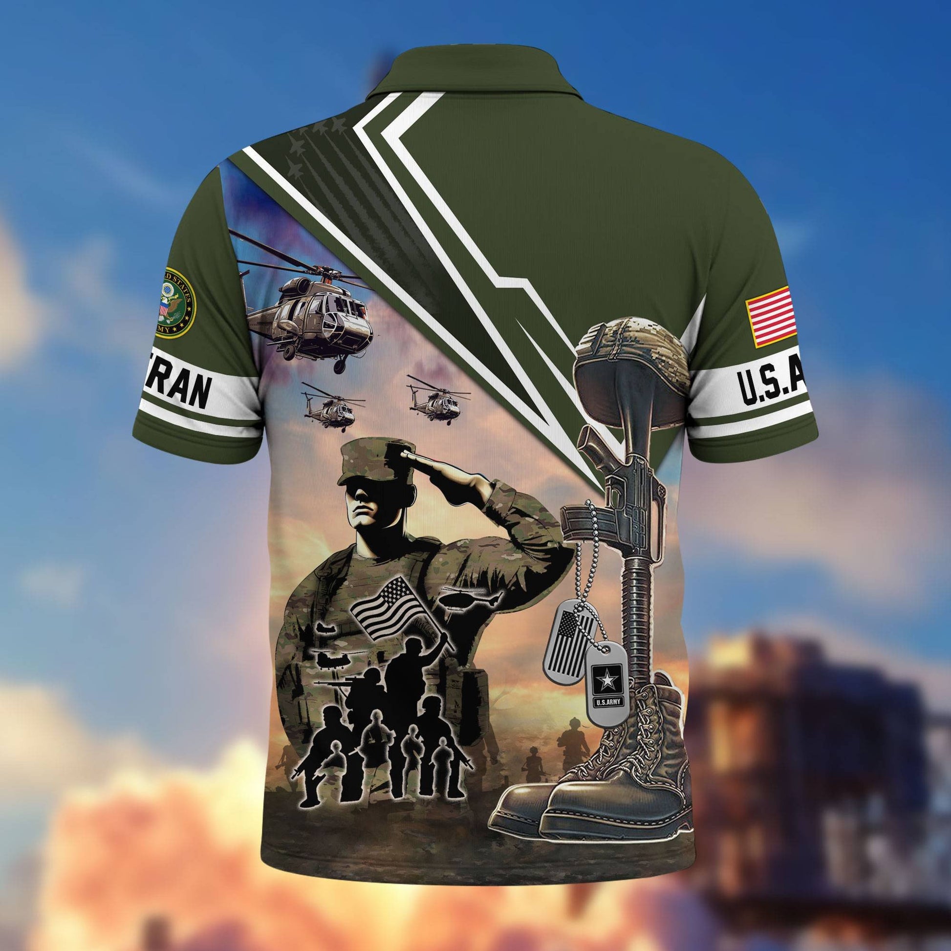 Premium US Veterans Polo Shirt BPHN060211, Gifts For US Veterans, Gifts On Father's Day, Independence Day, Armed Forces Day, Veterans Day.