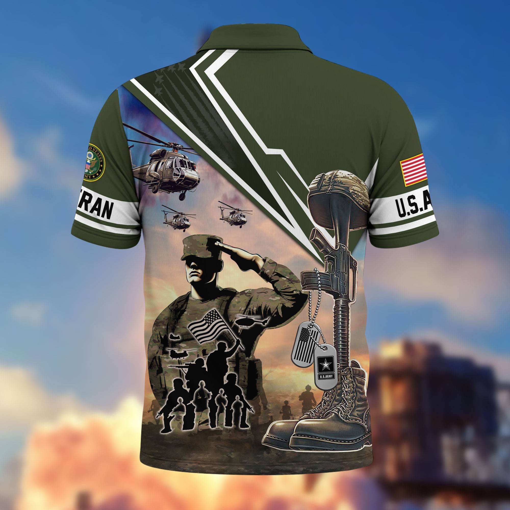 Premium US Veterans Polo Shirt BPHN060211, Gifts For US Veterans, Gifts On Father's Day, Independence Day, Armed Forces Day, Veterans Day.