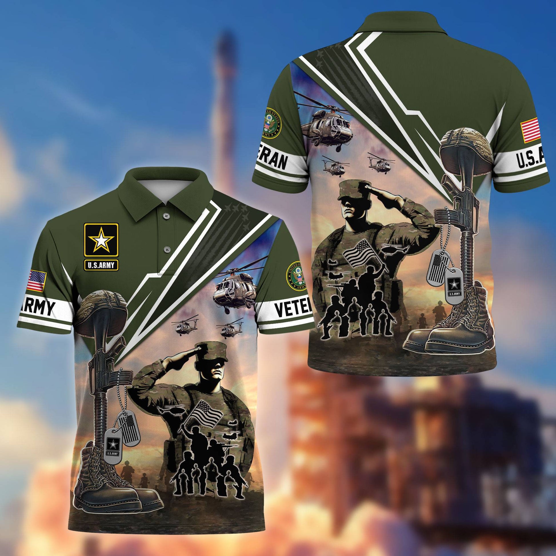Premium US Veterans Polo Shirt BPHN060211, Gifts For US Veterans, Gifts On Father's Day, Independence Day, Armed Forces Day, Veterans Day.