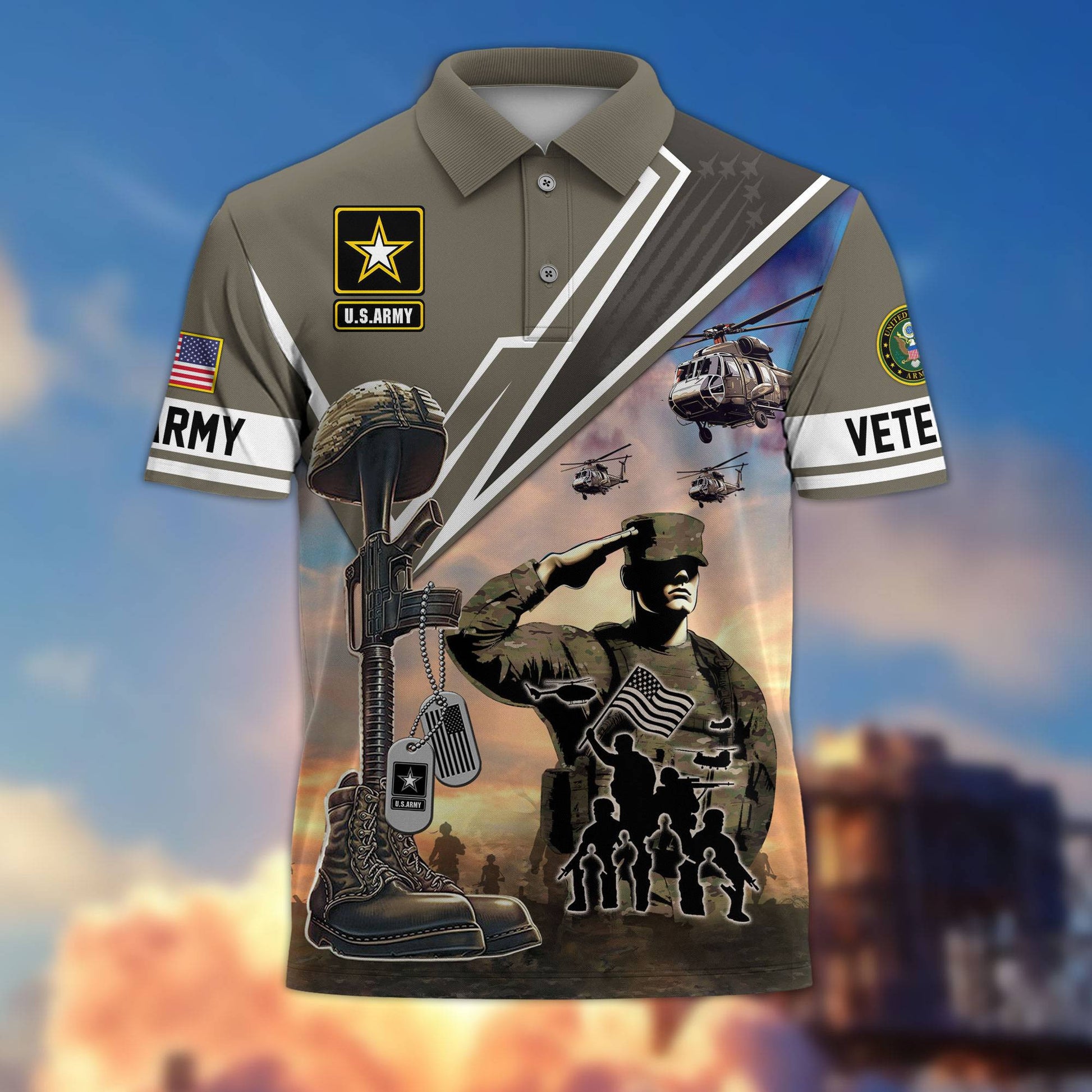 Premium US Veterans Polo Shirt BPHN060211, Gifts For US Veterans, Gifts On Father's Day, Independence Day, Armed Forces Day, Veterans Day.