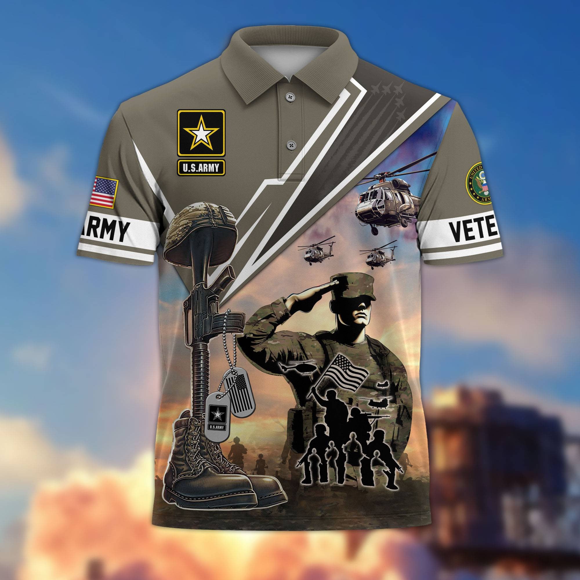 Premium US Veterans Polo Shirt BPHN060211, Gifts For US Veterans, Gifts On Father's Day, Independence Day, Armed Forces Day, Veterans Day.