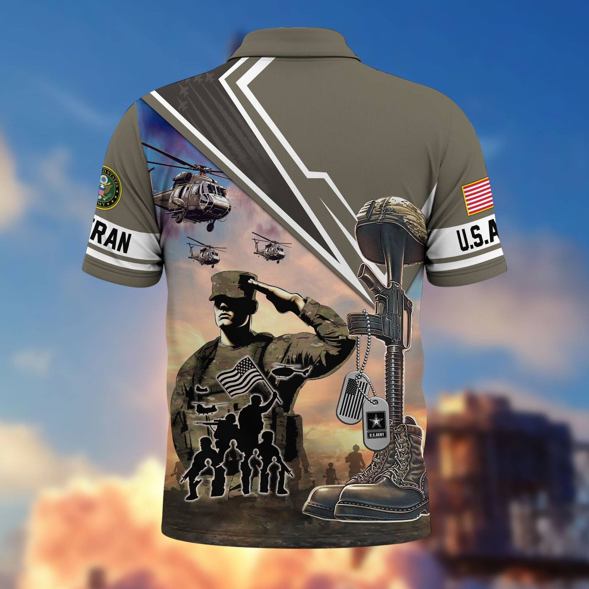 Premium US Veterans Polo Shirt BPHN060211, Gifts For US Veterans, Gifts On Father's Day, Independence Day, Armed Forces Day, Veterans Day.