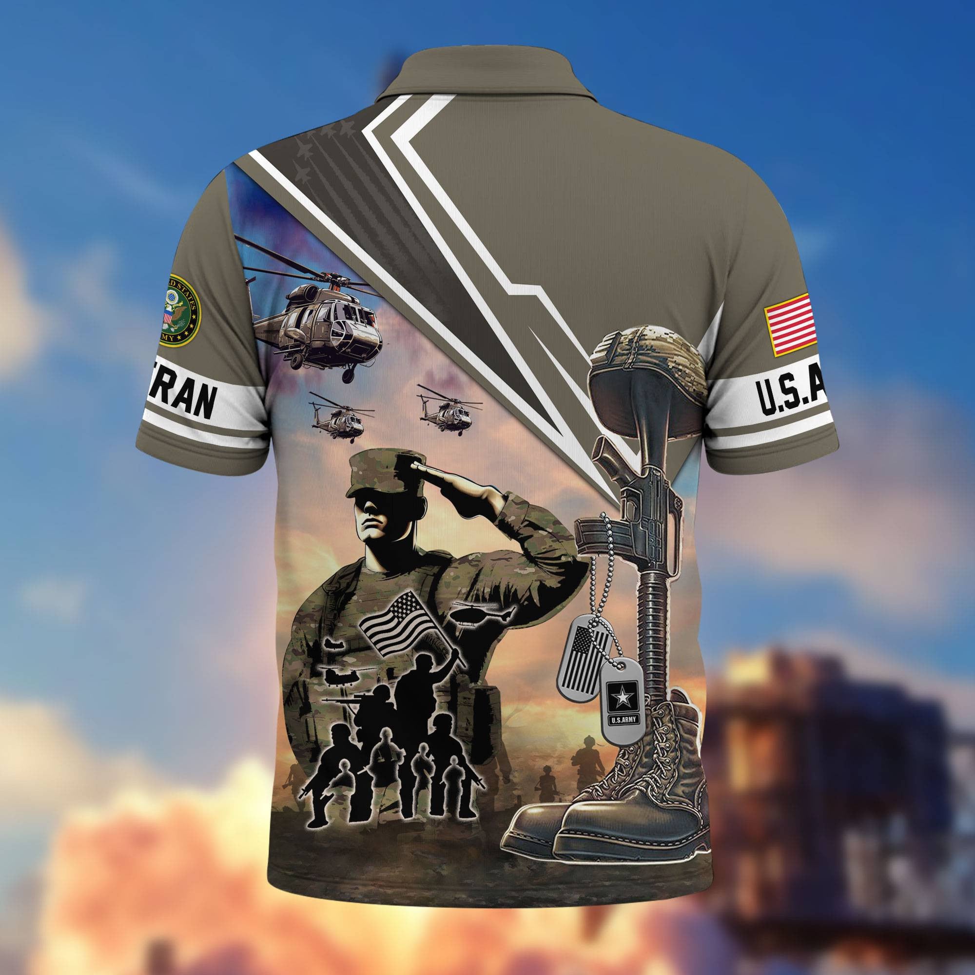 Premium US Veterans Polo Shirt BPHN060211, Gifts For US Veterans, Gifts On Father's Day, Independence Day, Armed Forces Day, Veterans Day.