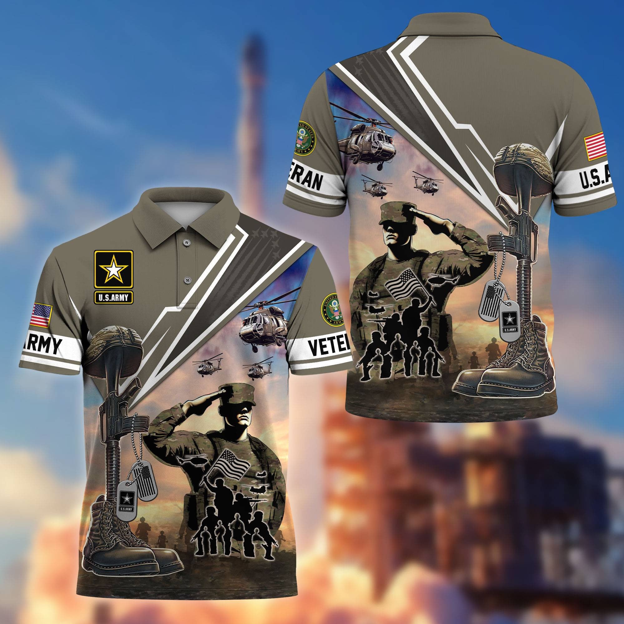 Premium US Veterans Polo Shirt BPHN060211, Gifts For US Veterans, Gifts On Father's Day, Independence Day, Armed Forces Day, Veterans Day.
