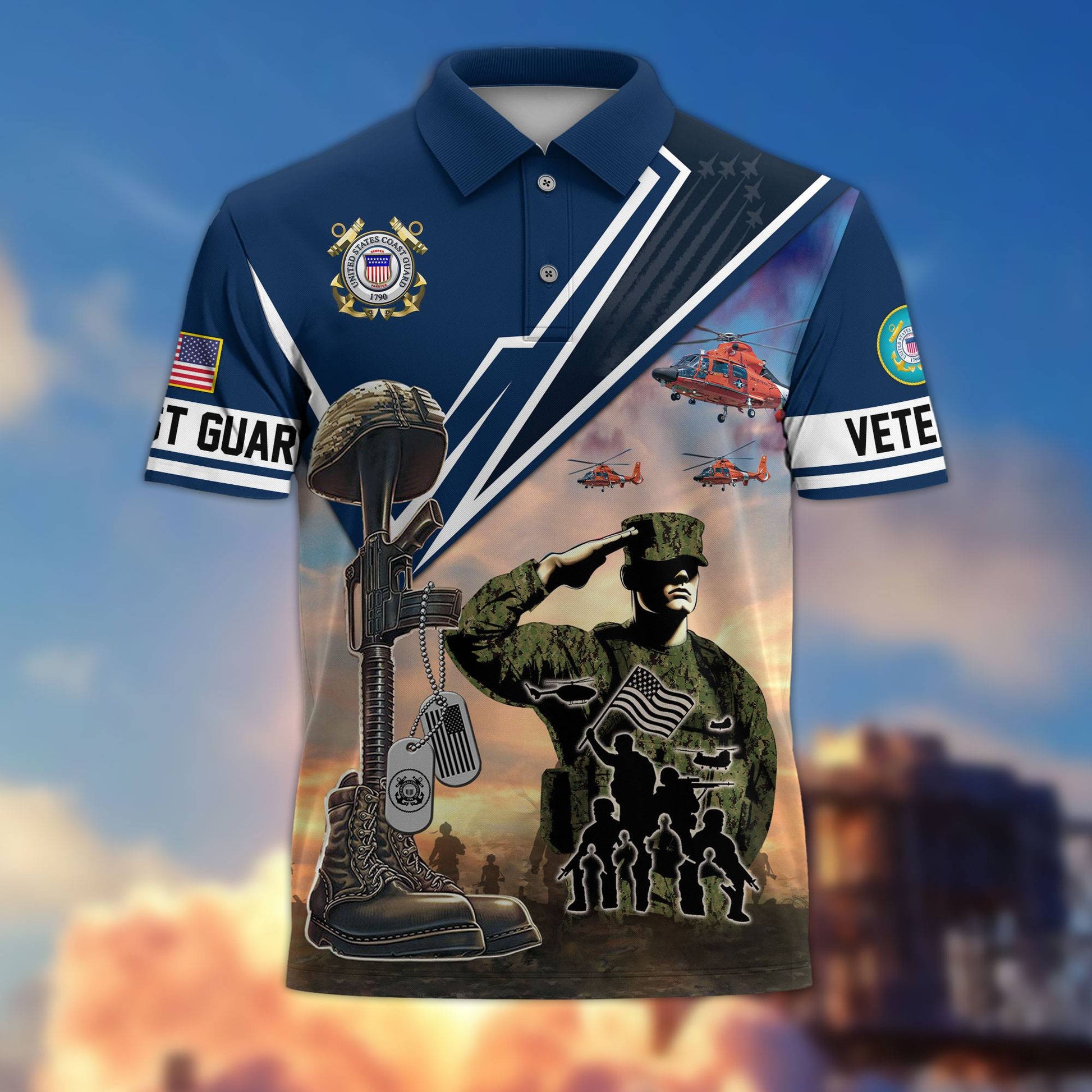 Premium US Veterans Polo Shirt BPHN060211, Gifts For US Veterans, Gifts On Father's Day, Independence Day, Armed Forces Day, Veterans Day.