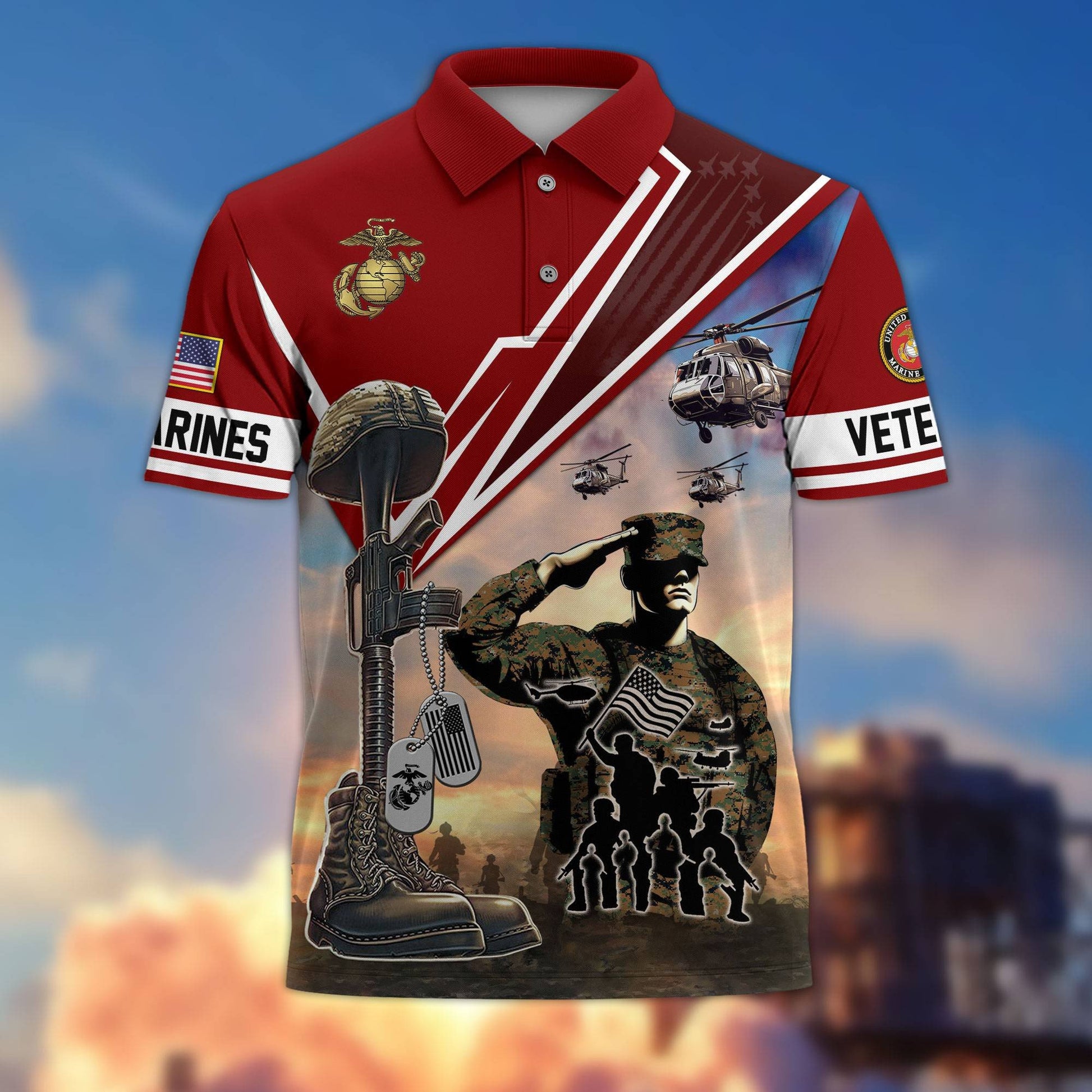 Premium US Veterans Polo Shirt BPHN060211, Gifts For US Veterans, Gifts On Father's Day, Independence Day, Armed Forces Day, Veterans Day.