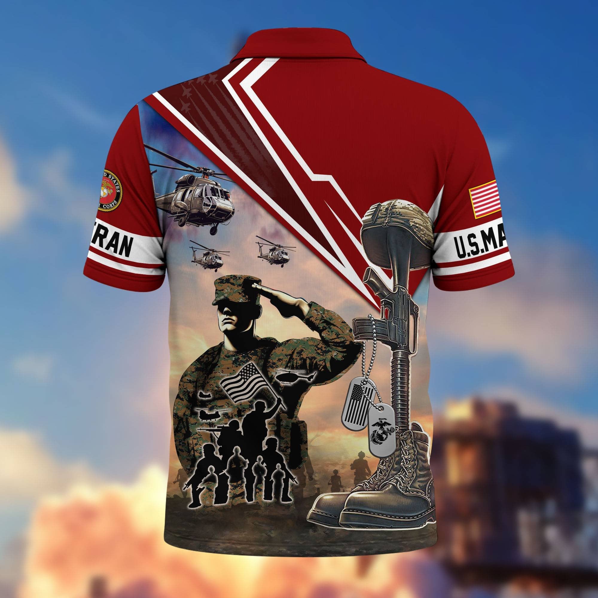 Premium US Veterans Polo Shirt BPHN060211, Gifts For US Veterans, Gifts On Father's Day, Independence Day, Armed Forces Day, Veterans Day.