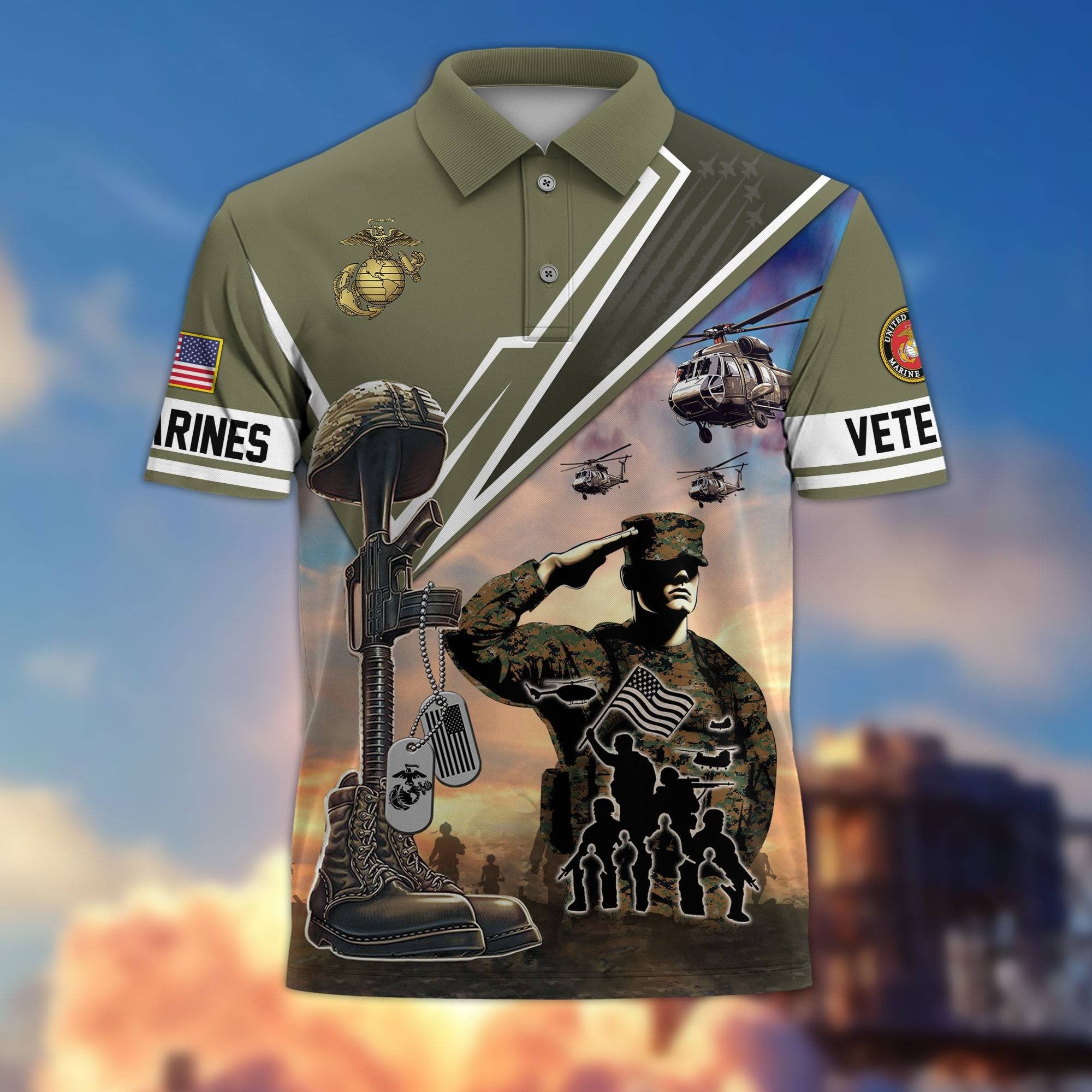 Premium US Veterans Polo Shirt BPHN060211, Gifts For US Veterans, Gifts On Father's Day, Independence Day, Armed Forces Day, Veterans Day.