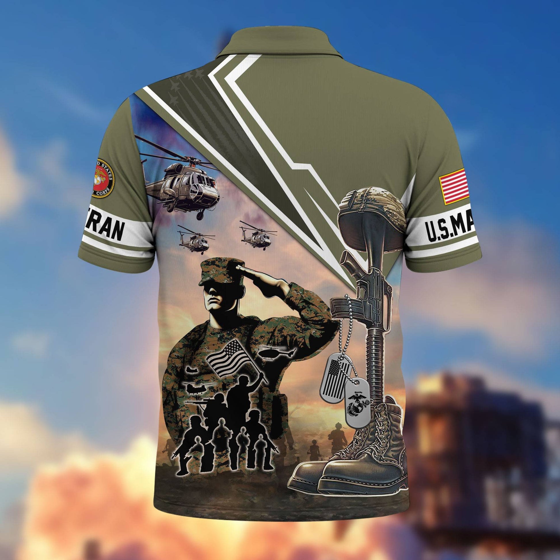 Premium US Veterans Polo Shirt BPHN060211, Gifts For US Veterans, Gifts On Father's Day, Independence Day, Armed Forces Day, Veterans Day.