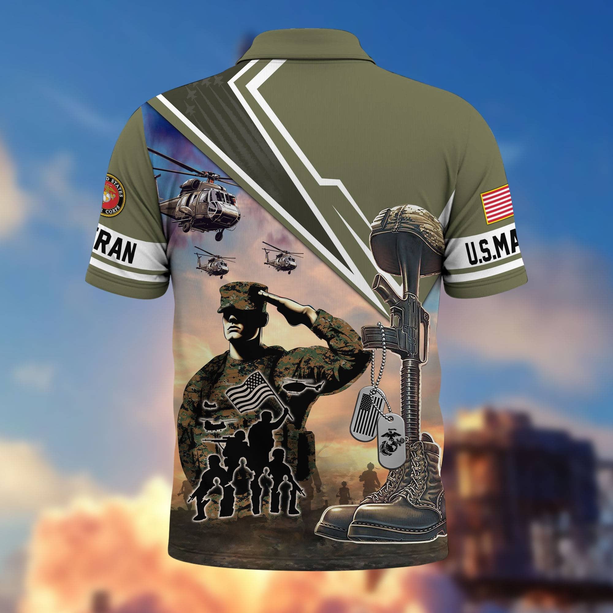 Premium US Veterans Polo Shirt BPHN060211, Gifts For US Veterans, Gifts On Father's Day, Independence Day, Armed Forces Day, Veterans Day.