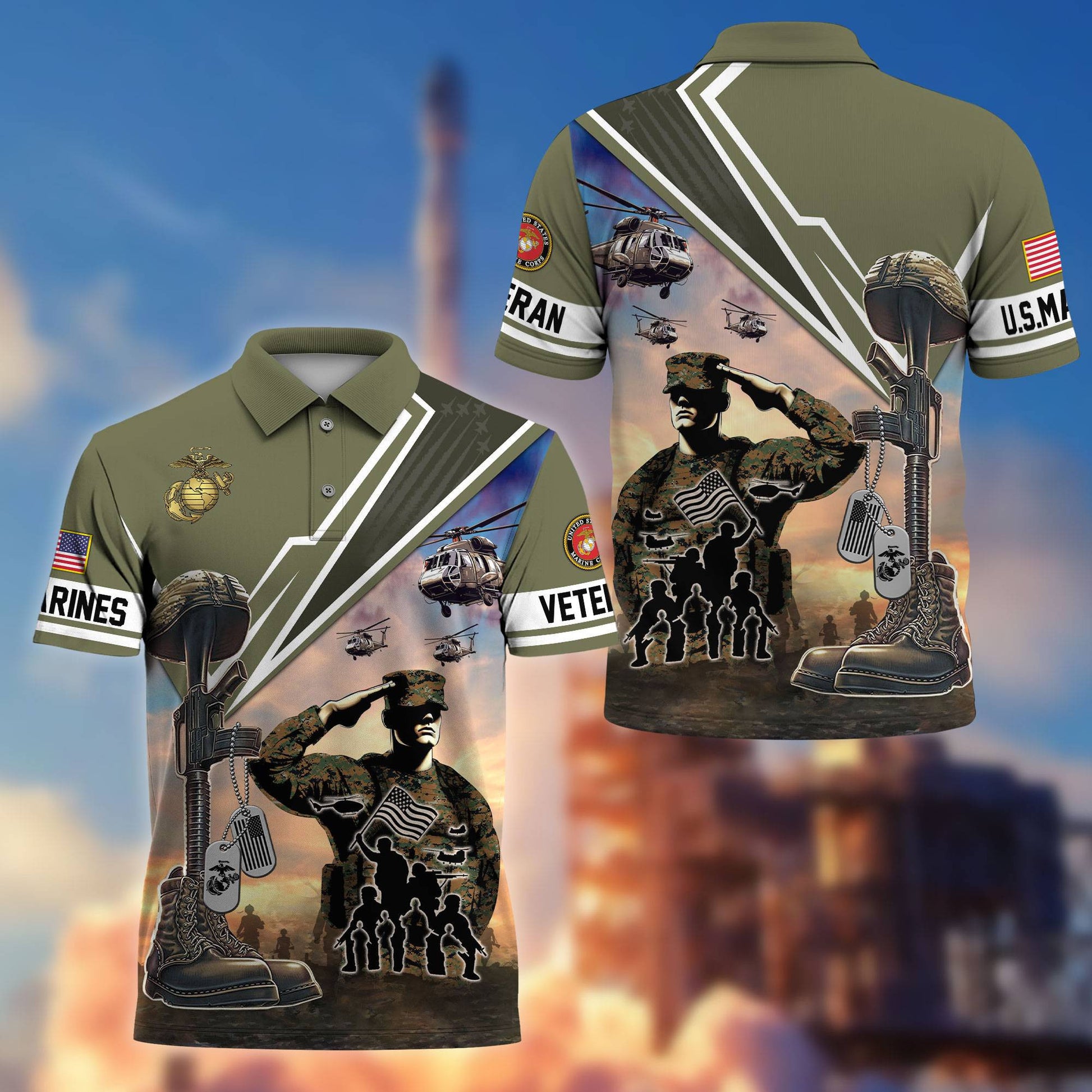 Premium US Veterans Polo Shirt BPHN060211, Gifts For US Veterans, Gifts On Father's Day, Independence Day, Armed Forces Day, Veterans Day.