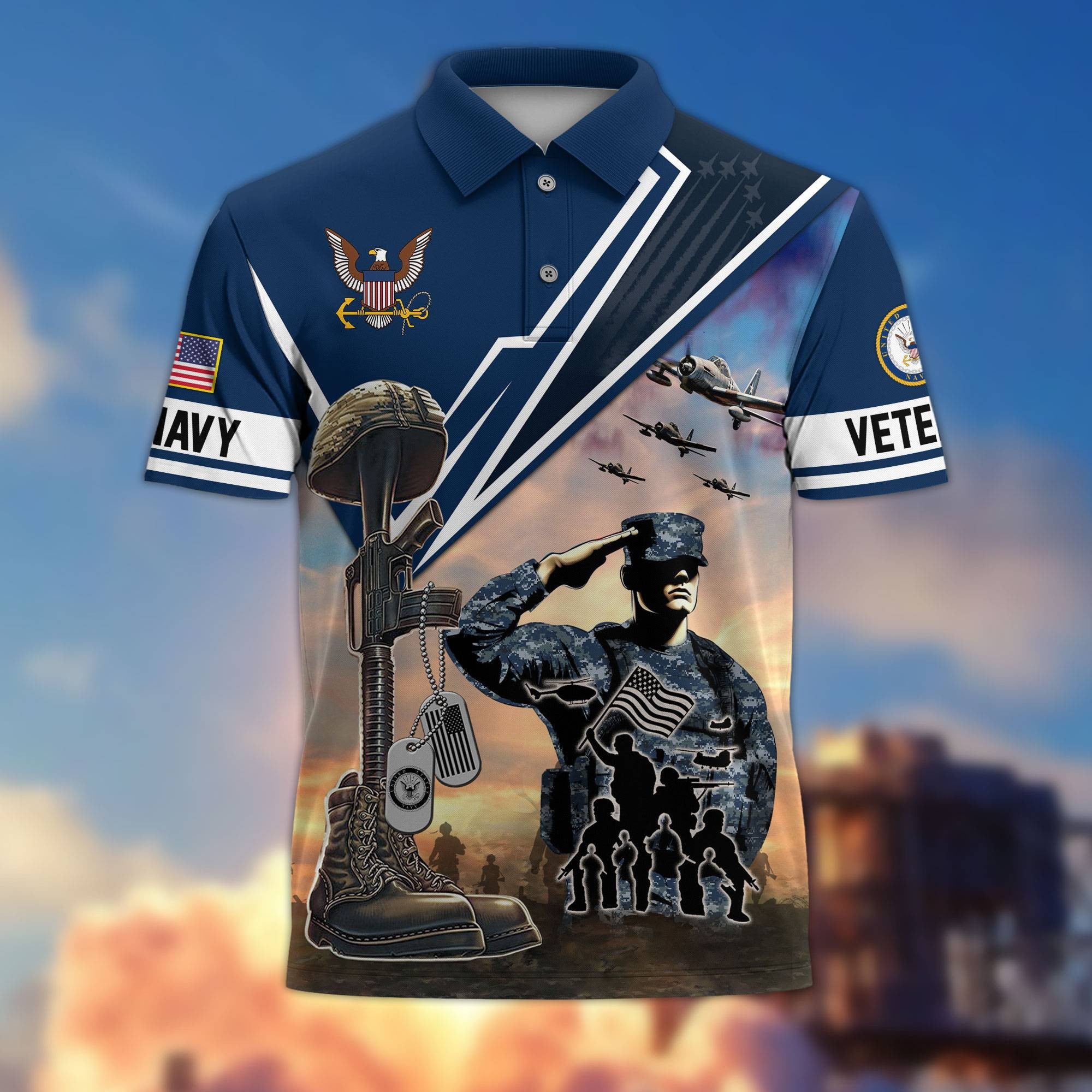 Premium US Veterans Polo Shirt BPHN060211, Gifts For US Veterans, Gifts On Father's Day, Independence Day, Armed Forces Day, Veterans Day.