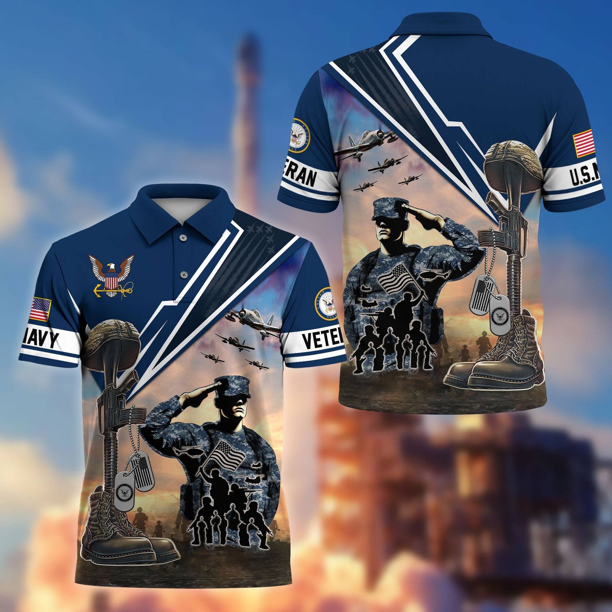 Premium US Veterans Polo Shirt BPHN060211, Gifts For US Veterans, Gifts On Father's Day, Independence Day, Armed Forces Day, Veterans Day.