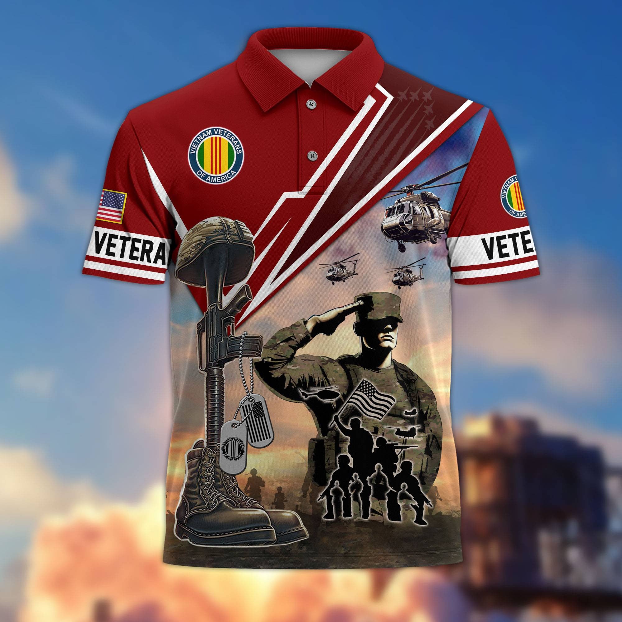 Premium US Veterans Polo Shirt BPHN060211, Gifts For US Veterans, Gifts On Father's Day, Independence Day, Armed Forces Day, Veterans Day.