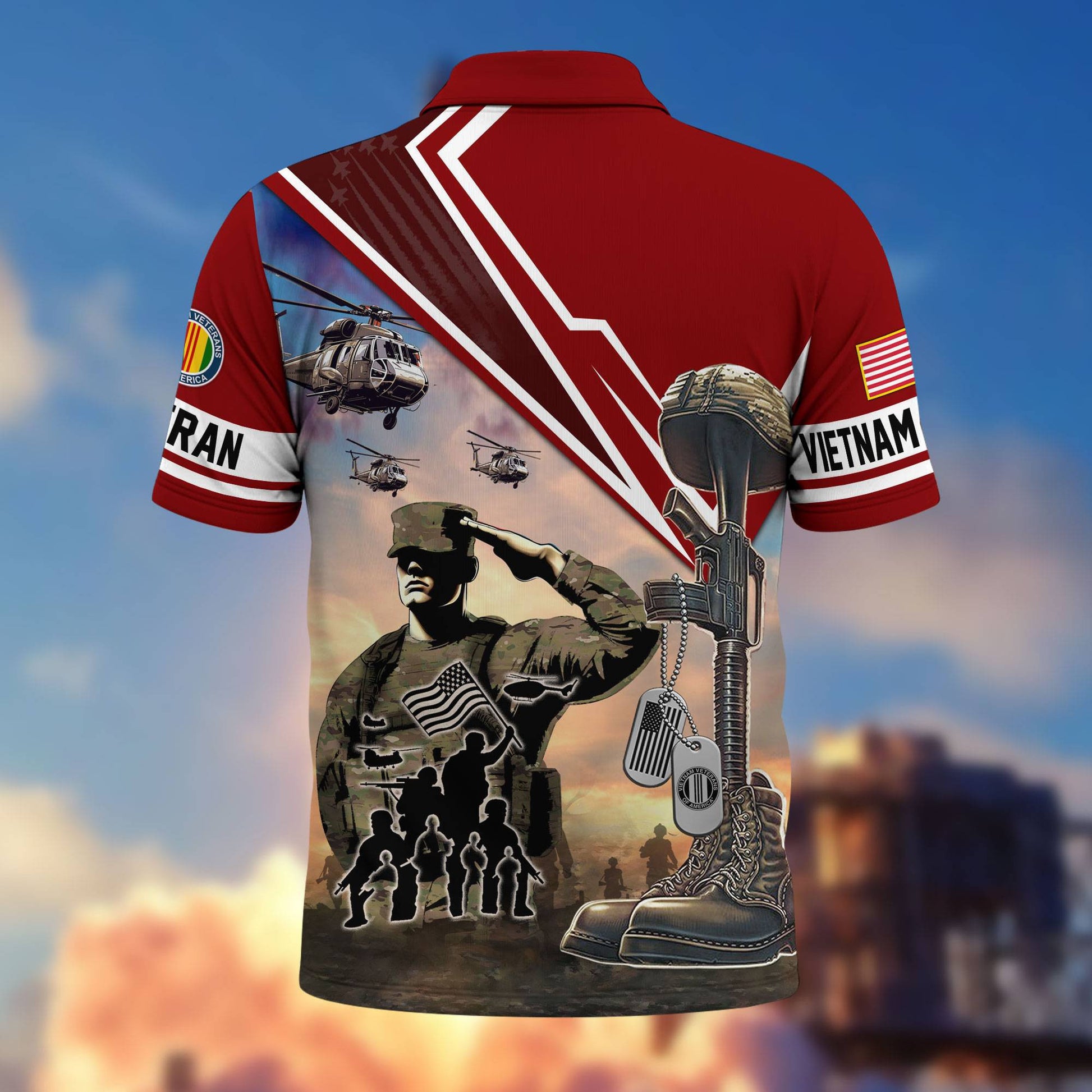 Premium US Veterans Polo Shirt BPHN060211, Gifts For US Veterans, Gifts On Father's Day, Independence Day, Armed Forces Day, Veterans Day.